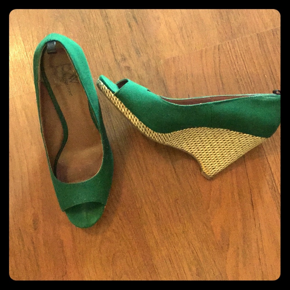 Ladies Green Wedges